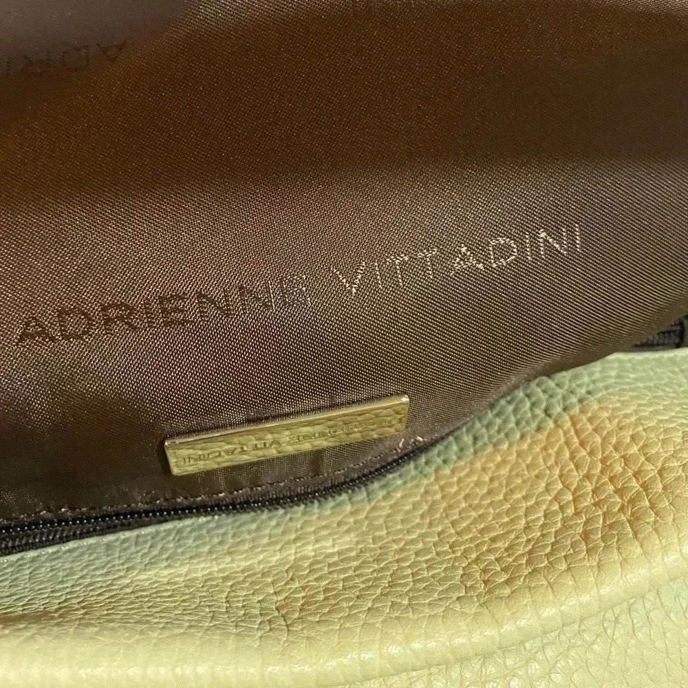 Adrienne Vittadini green leather shoulder handbag
